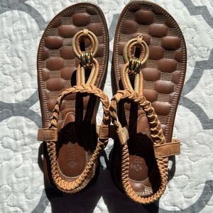 Chic Patrizia sandals with braided straps, metallic accents, and cushioned soles